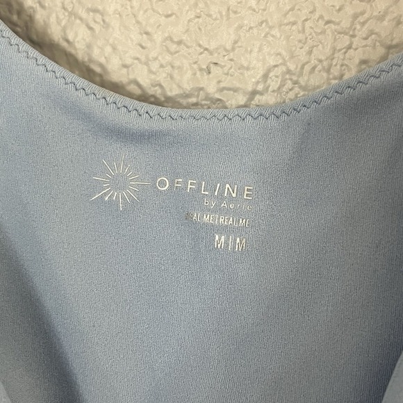 Offline By Aerie Blue Tank Sports Bra Size Medium NO PADDING - Picture 5 of 7